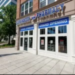 Local pharmacy interior representing Slavins-Hancock Pharmacy in Stamford CT – prescription counter and professional pharmacy environment.